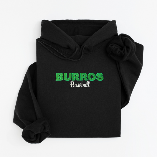 Burros Baseball Glitter Appliqué Sweatshirt