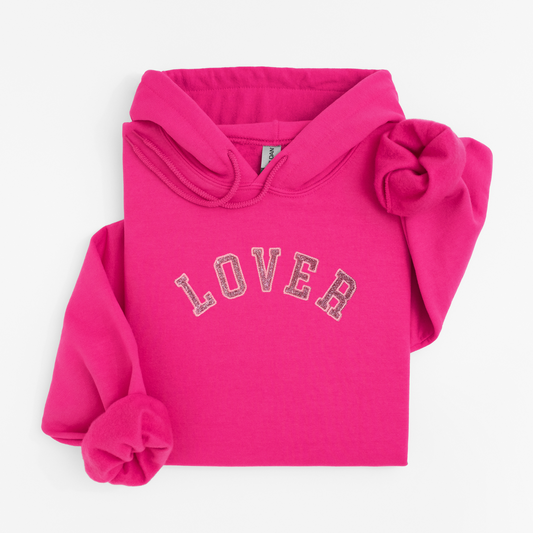 LOVER Varsity Glitter Embroidered Hoodie