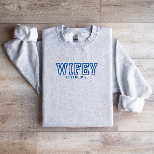 Wifey Vibes Gray Crew