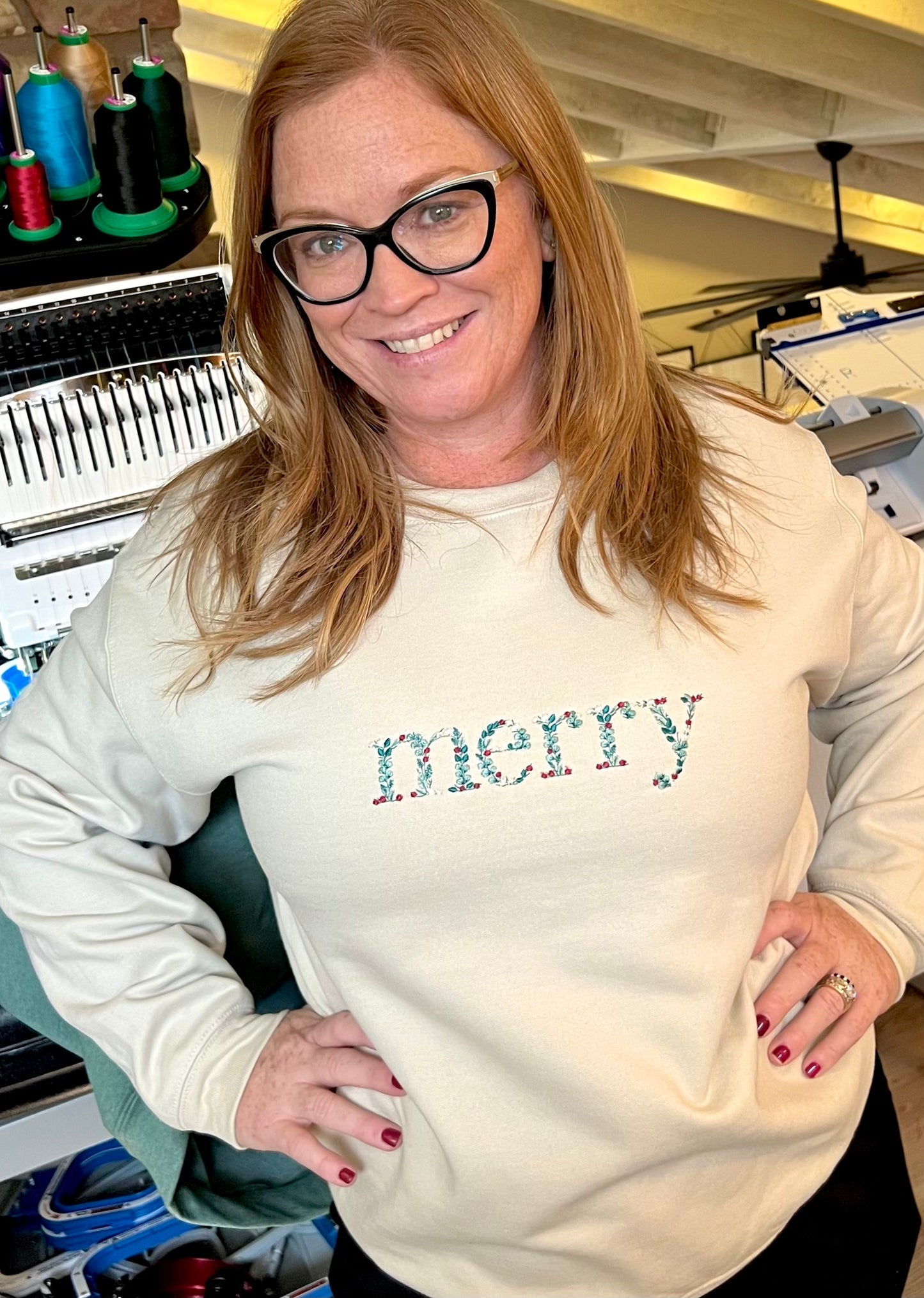 Merry Embroidered Crewneck