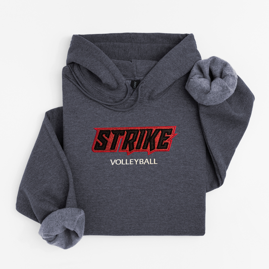 Strike Volleyball Club Exclusive Hoodie – Black Glitter with Red Glitter Outline