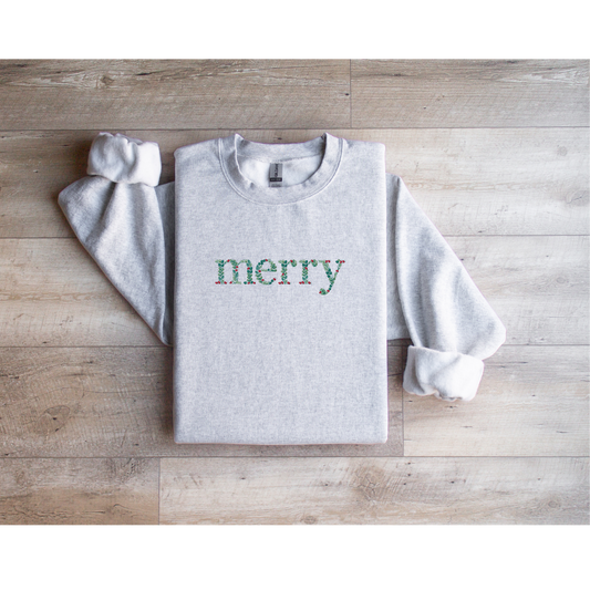 Merry Embroidered Crewneck