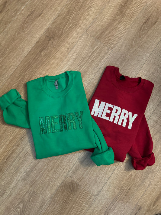 Merry Sparkle Appliqué Crewneck