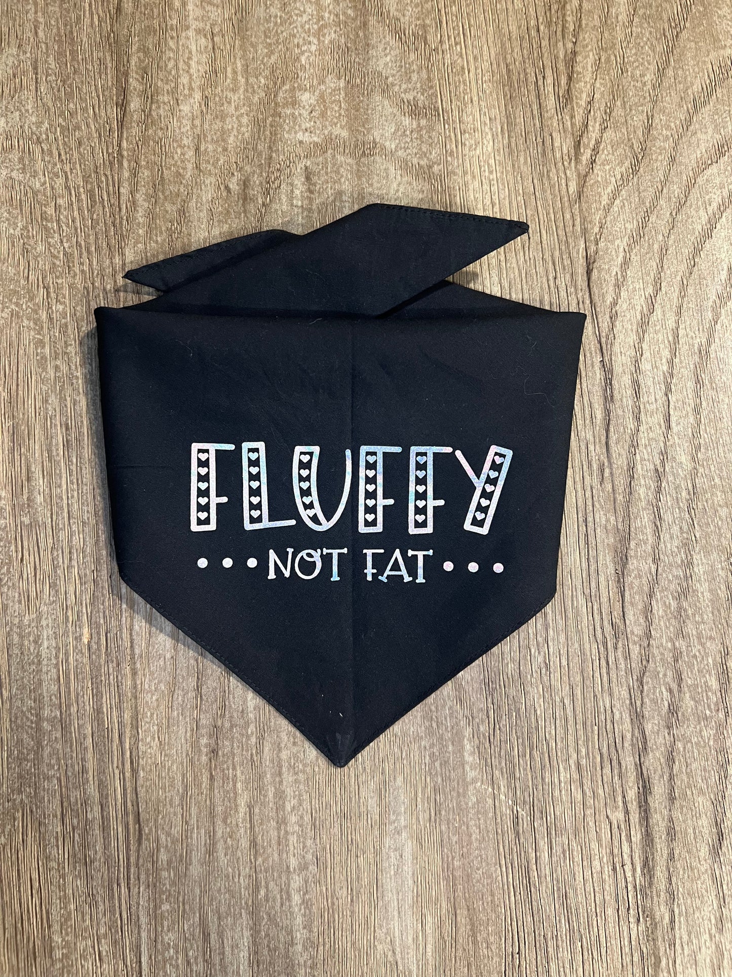 "Fluffy, Not Fat" Dog Bandana