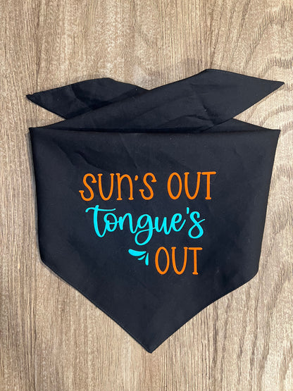 "Suns Out Tongues Out" Dog Bandana