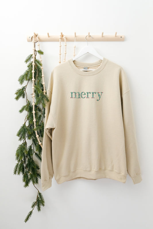 Merry Embroidered Crewneck